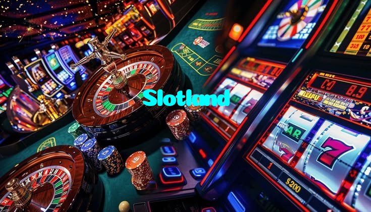 Slotland casino presented on mobile device in Pakistan with slots and live games